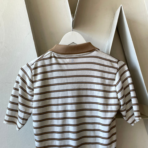 70’s Striped Knit Polo - Small