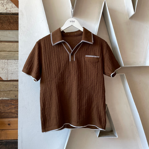 70’s Knit Poly Polo - Small