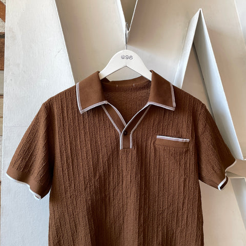 70’s Knit Poly Polo - Small