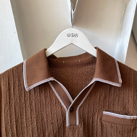70’s Knit Poly Polo - Small