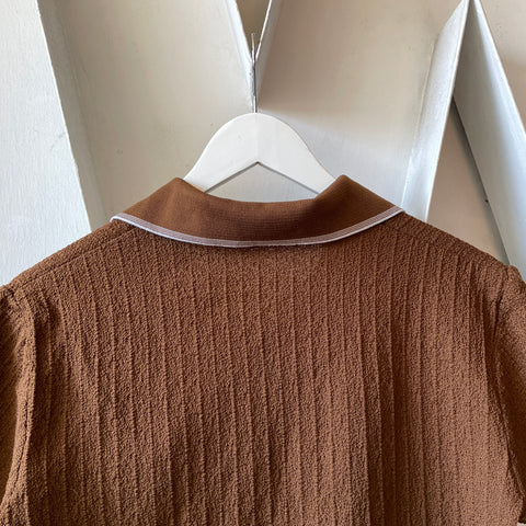 70’s Knit Poly Polo - Small