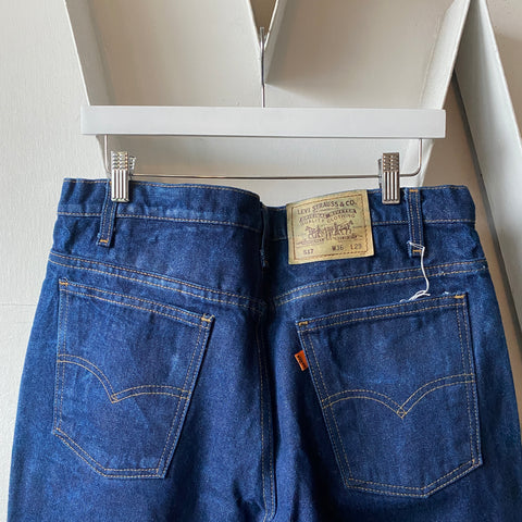 80’s Dark Levi’s 517 Orange Tab - 35” x 28”
