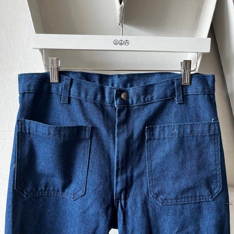 80’s Sailor Denim Dungarees - 32” x 34”