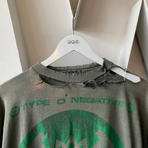 90's Thrashed & Cropped Type O Negative Tee - Large