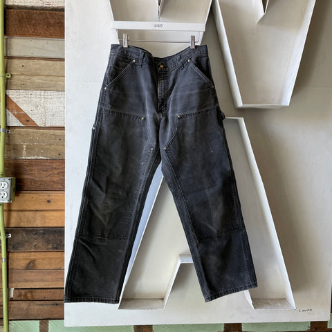 90’s Carhartt Faded Black Dungarees - 33” x 27”