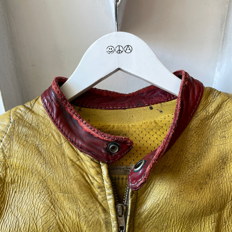 80's Custom Leather Racing Jacket - Medium