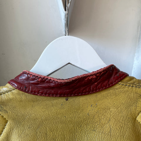 80's Custom Leather Racing Jacket - Medium