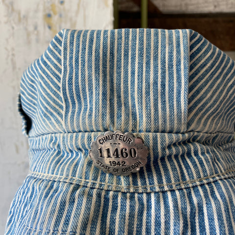 60's Hickory Stripe Cabbie Cap - Medium