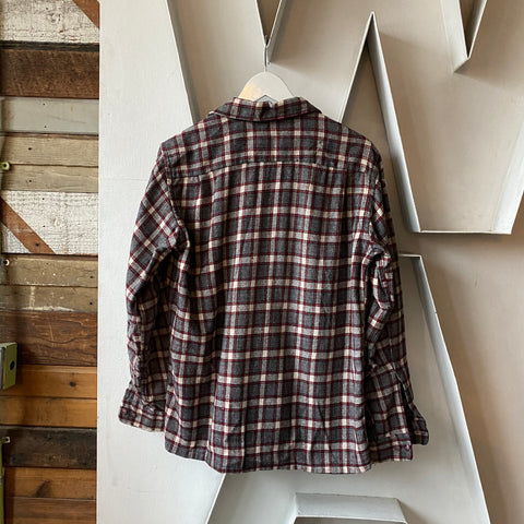 60's Loop Collar Flannel Button Shirt - Medium