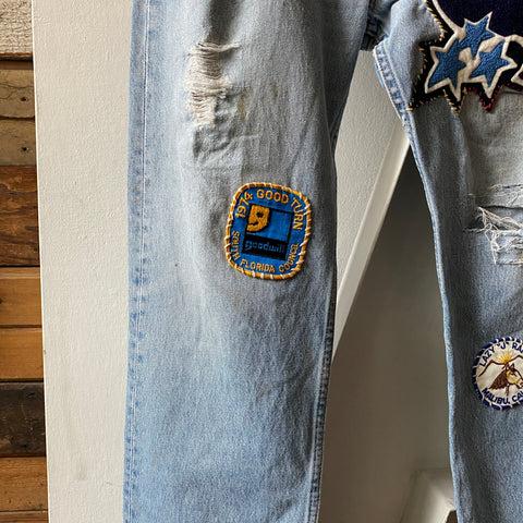 90's Patched Levi's 501 - 35” x 30”
