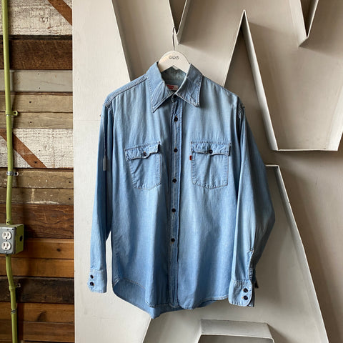 70's Levi’s Orange Tab Denim Button Up - Large