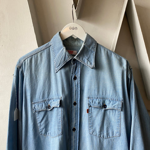 70's Levi’s Orange Tab Denim Button Up - Large