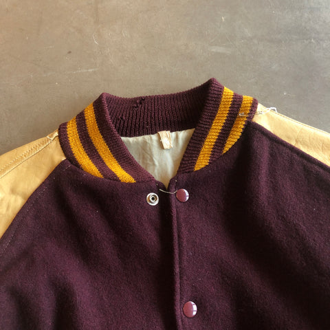 Lesley Knitting Co Burgundy Varsity Jacket - M/L