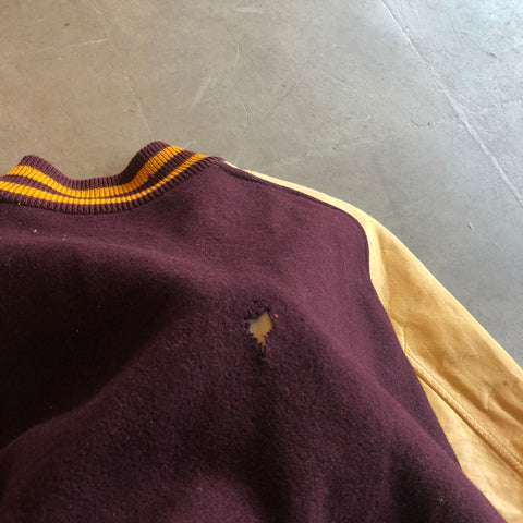 Lesley Knitting Co Burgundy Varsity Jacket - M/L
