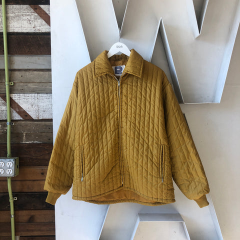 70's/80's Yellow Quilted Jacket - XL
