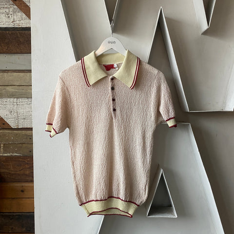 60’s Silk Blend Boucle Polo - Small
