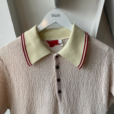 60’s Silk Blend Boucle Polo - Small