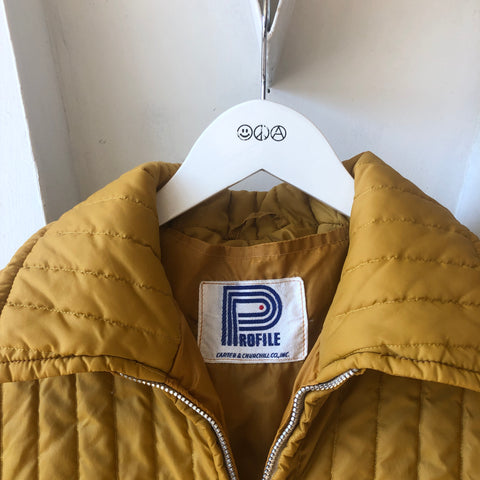 70's/80's Yellow Quilted Jacket - XL