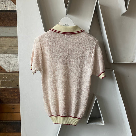 60’s Silk Blend Boucle Polo - Small