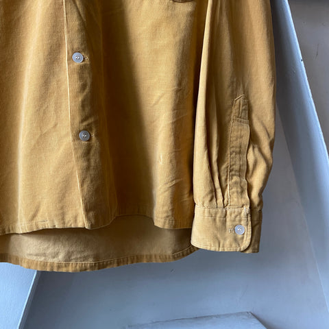 60's Corduroy Loop Collar Shirt - Large