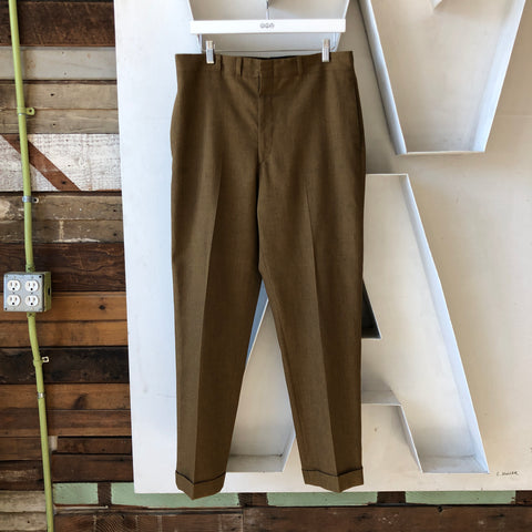 70's Hagggar Brown Trousers - 34” x 30”