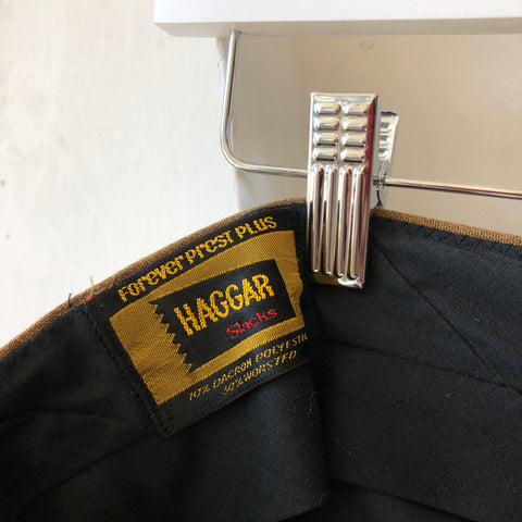 70's Hagggar Brown Trousers - 34” x 30”