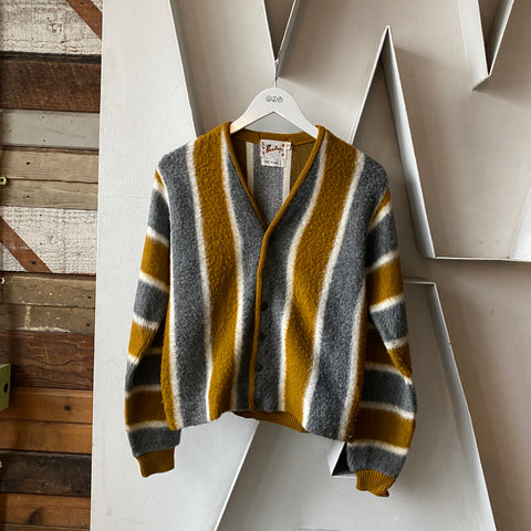 50’s Barclay Shaggy Striped Cardigan - Small