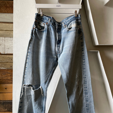 90’s Levi’s Thrashed 501 - 32” x 33”