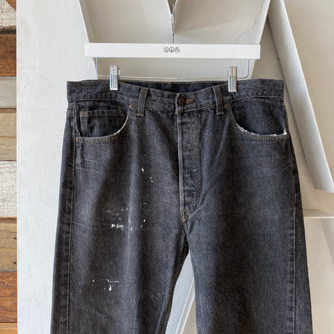 90's Black 501's - 34" x 32"