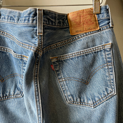 90’s Levi’s Hand Drawn Flower 501 - 30” x 27”