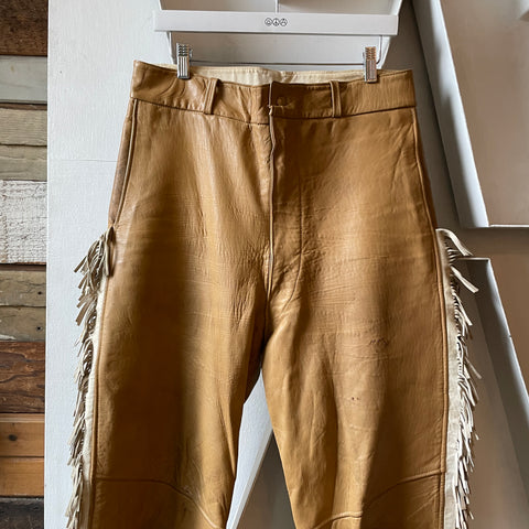 40’s Fringed Leather Pants - 32” x 28”
