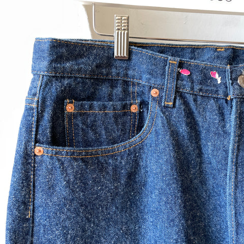 80’s Dark Wash Levi's 501 Denim - 36” x 31.5”