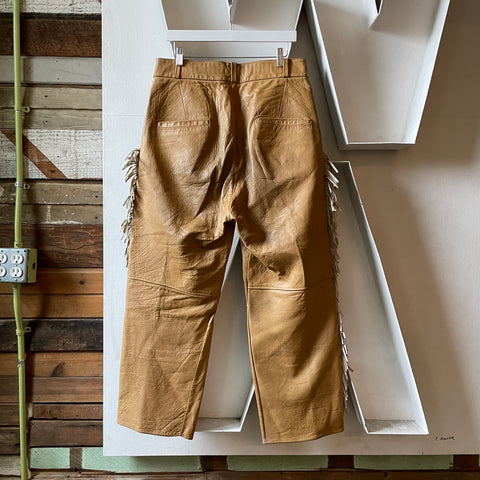 40’s Fringed Leather Pants - 32” x 28”