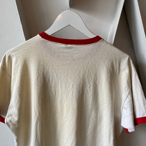 70’s Champion Blue Bar Rainier Ringer Tee - XL