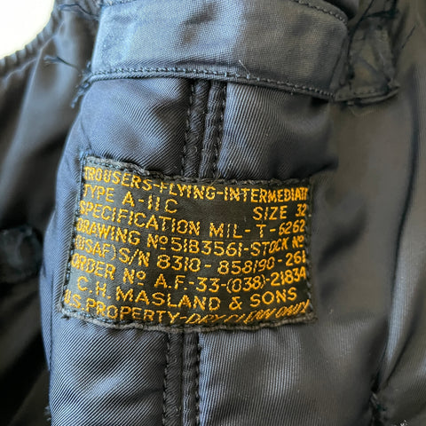 50’s USAF Type A-11C Flight Trousers - 32” x 28”