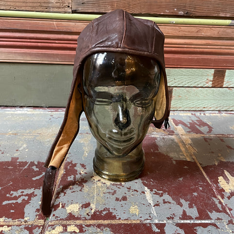 30’s Air Associates Leather Aviator Cap - 7 1/8