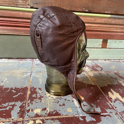 30’s Air Associates Leather Aviator Cap - 7 1/8