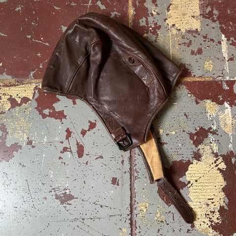 30’s Air Associates Leather Aviator Cap - 7 1/8