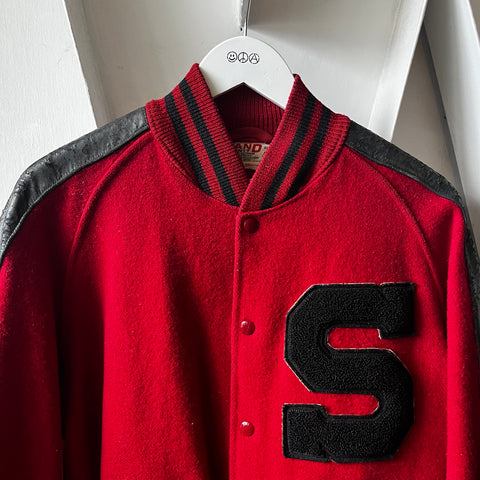 60’s Sandknit Varsity Jacket - Large