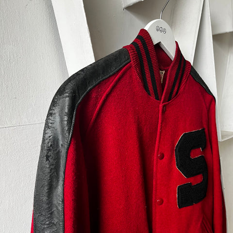 60’s Sandknit Varsity Jacket - Large