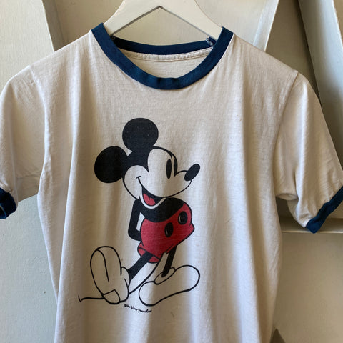 70's Mickey Mouse Ringer Tee - Medium