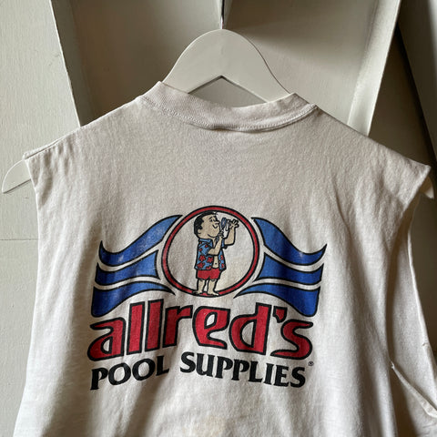 80’s Pool Supply Thrashed Sleeveless Pocket Tee - Small