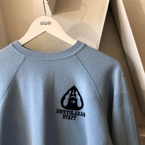 70's Flock Print Camp Sweat - Large