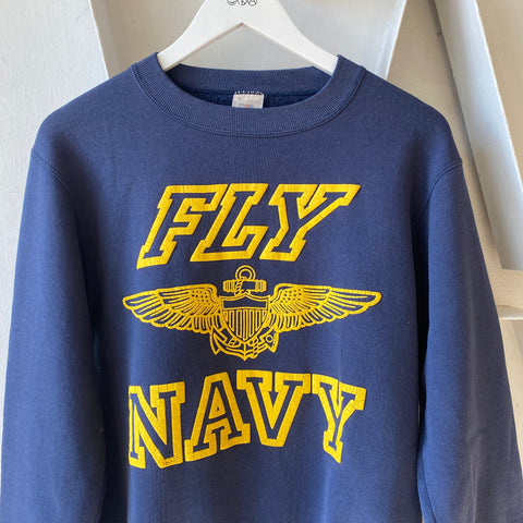 80's Fly Navy Crew - Medium