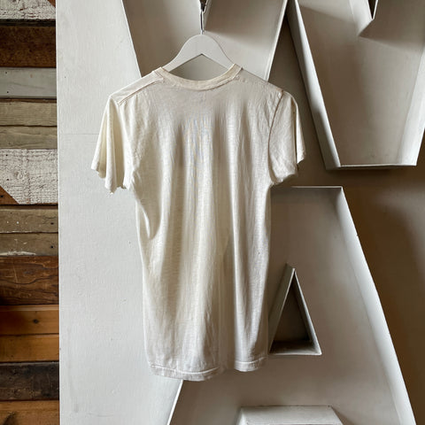 70’s Thrashed Blank White Tee - Small