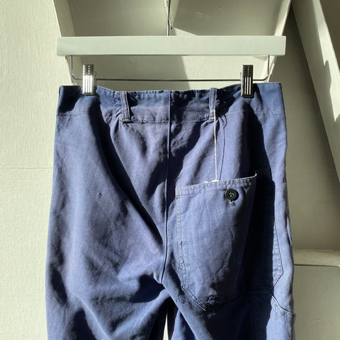 50’s Repaired French Workwear HBT Trousers - 26” x 27”