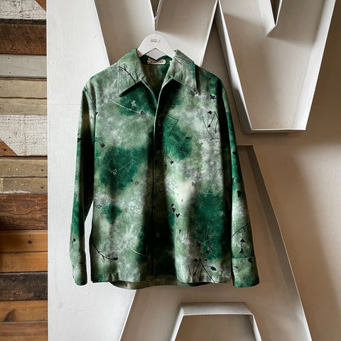 70’s Printed Corduroy Button Up - Medium