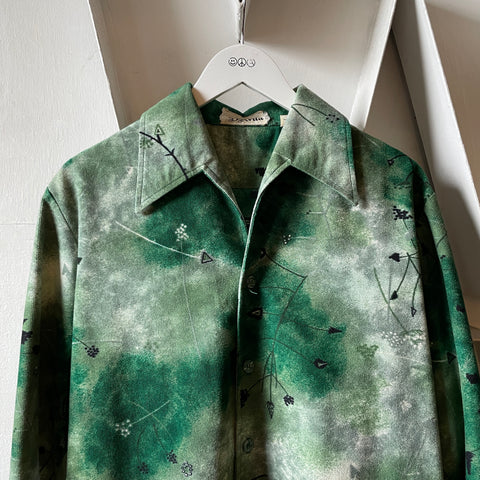 70’s Printed Corduroy Button Up - Medium