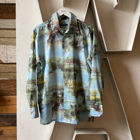 80’s Printed Button Up - Large