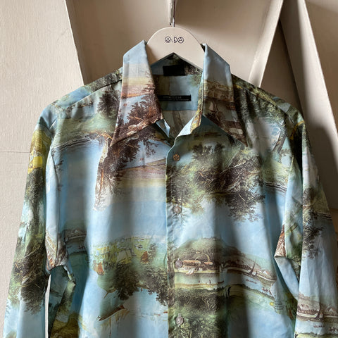 80’s Printed Button Up - Large
